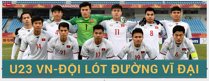 U23 Việt Nam – Đội Bóng Lót đường VĨ ĐẠI